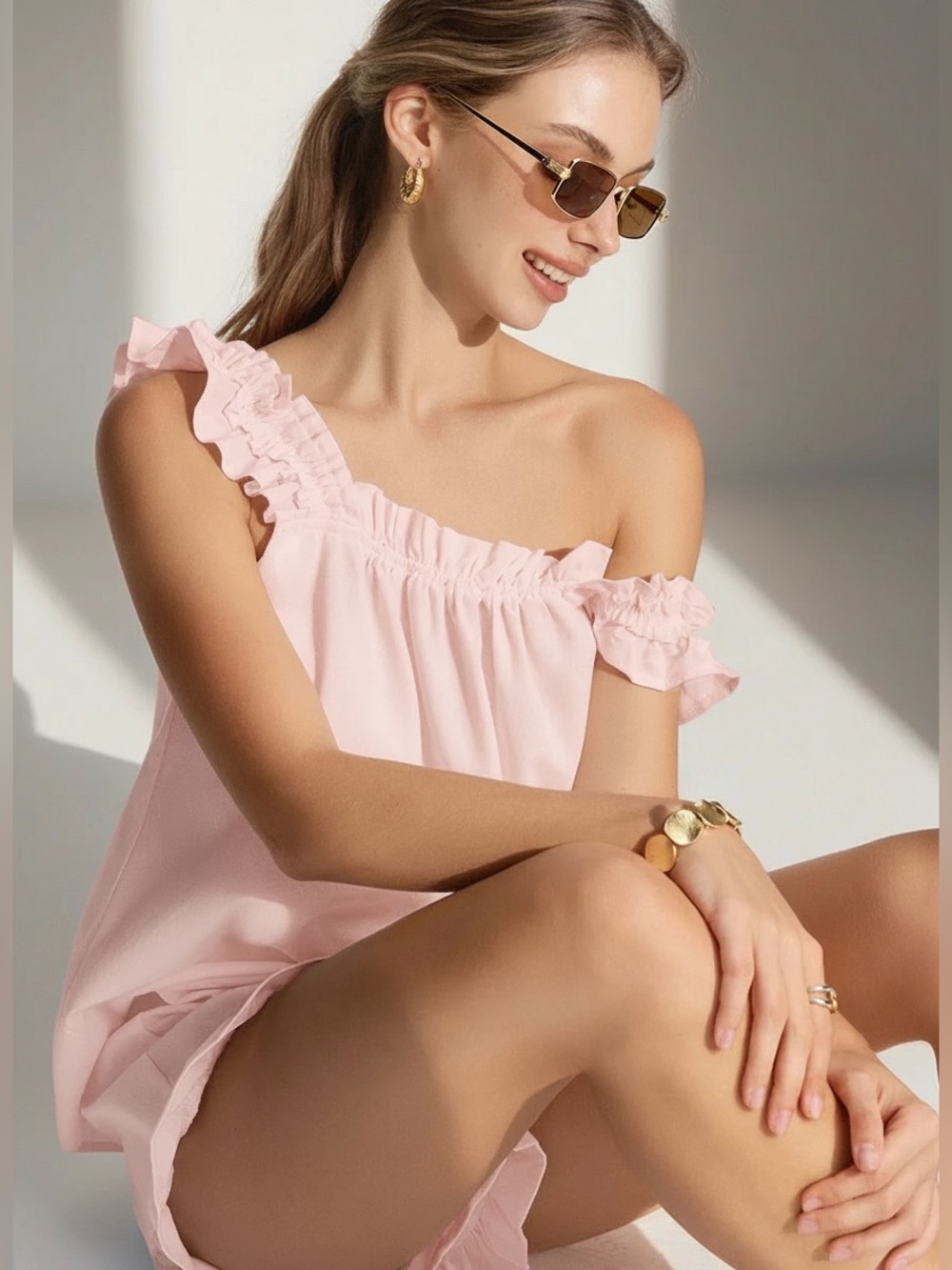 Commense Pure Cotton Ruffle Shorts Set - Picture 4 of 11